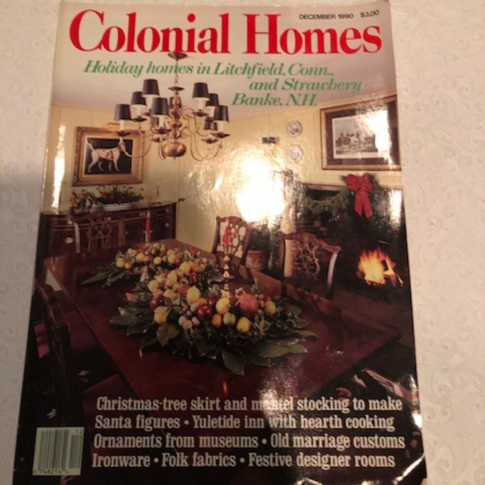 COLONIAL HOMES Magazine Vintage December 1990 Christmas Byers Carolers Connetcut